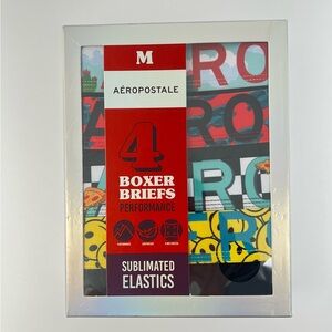 Aeropostale Boxer Briefs 4 Pack Performance Lightweight Sublimated Elastic Sz M